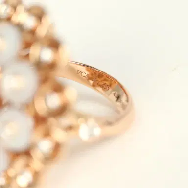 Van Cleef & Arpels Van Cleef & Arpels Bouton D’or Ring Carnelian, Mother Of Pearl 18K Rose Gold Hardware & Diamonds | Thumbnail 5 Van Cleef & Arpels Van Cleef & Arpels Bouton D’or Ring Carnelian, Mother Of Pearl 18K Rose Gold Hardware & Diamonds | Thumbnail 5