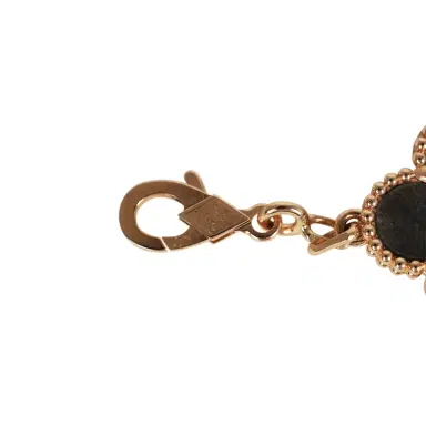 Van Cleef & Arpels Van Cleef & Arpels Vintage Alhambra 5 Motif Bracelet Silver Obsidian 18K Rose Gold Hardware | Thumbnail 4