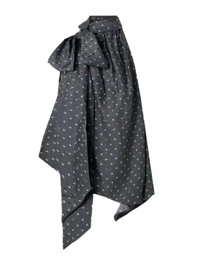Scarf-detailed Printed Silk-jacquard Blouse