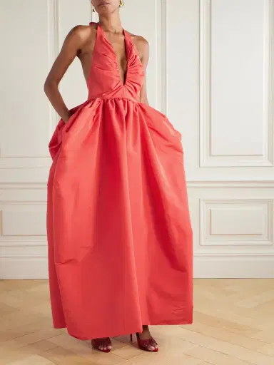 Christopher John Rogers Gathered Silk-faille Halterneck Gown | Thumbnail 2 Christopher John Rogers Gathered Silk-faille Halterneck Gown | Thumbnail 2