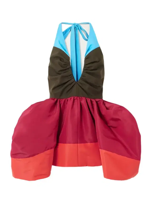 Halterneck Silk And Cotton-blend Twill Top