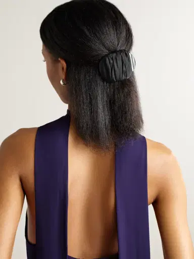 Jennifer Behr Tasha Ruched Satin Hair Clip | Thumbnail 2