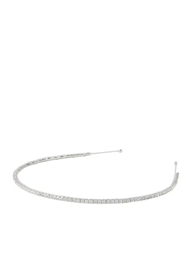 Jennifer Behr Elize Silver-tone Swarovski Crystal Headband