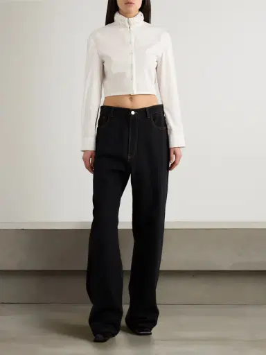Alaïa Cropped Folded Cotton-poplin Shirt | Thumbnail 2 Alaïa Cropped Folded Cotton-poplin Shirt | Thumbnail 2