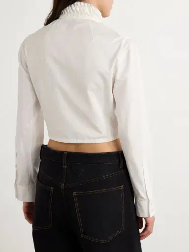 Alaïa Cropped Folded Cotton-poplin Shirt | Thumbnail 3 Alaïa Cropped Folded Cotton-poplin Shirt | Thumbnail 3