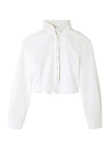 Alaïa Cropped Folded Cotton-poplin Shirt | Thumbnail 1 Alaïa Cropped Folded Cotton-poplin Shirt | Thumbnail 1