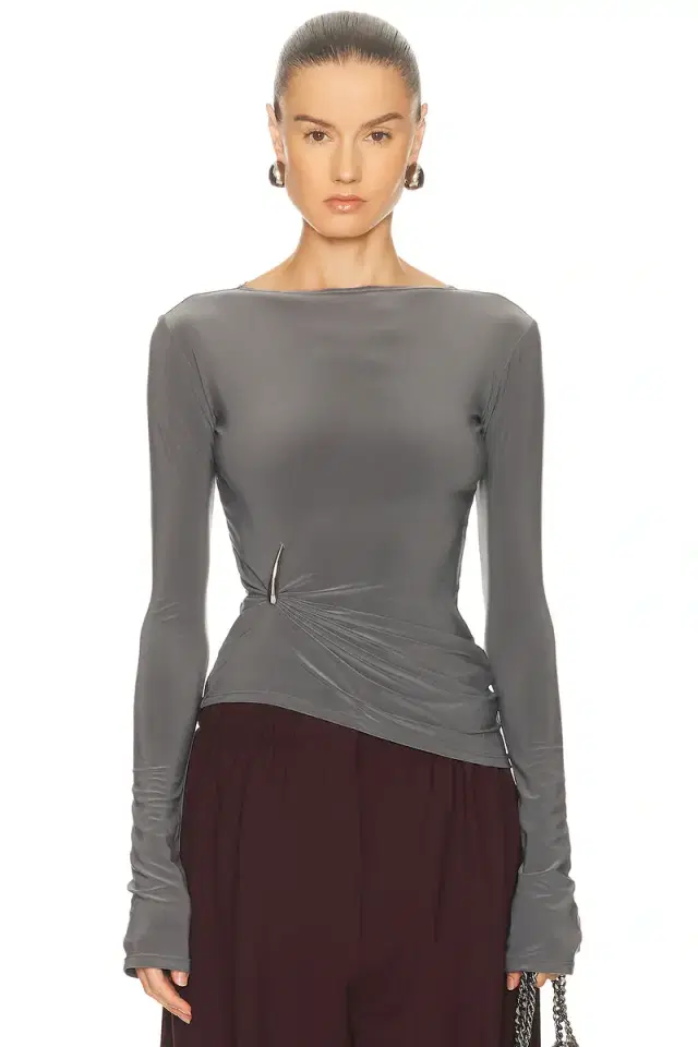 Grace Ling Claw Draped Long Sleeve Top