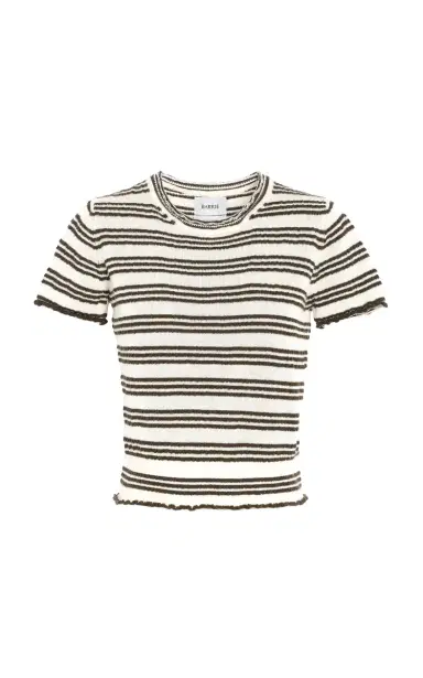 Barrie Cashmere-Cotton Blend Seersucker Top | Thumbnail 1