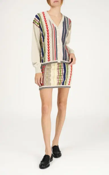 Barrie Striped Cashmere Cardigan | Thumbnail 2