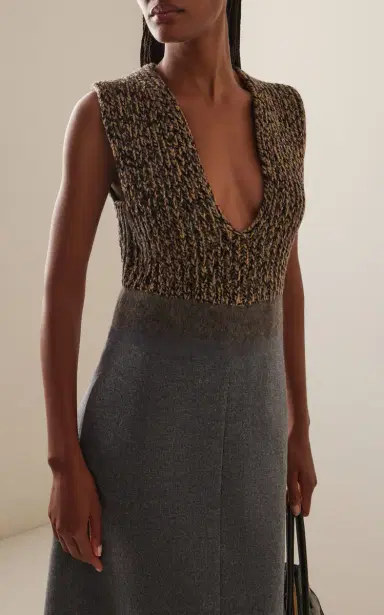 Prada Knit and Wool Midi Dress | Thumbnail 3 Prada Knit and Wool Midi Dress | Thumbnail 3