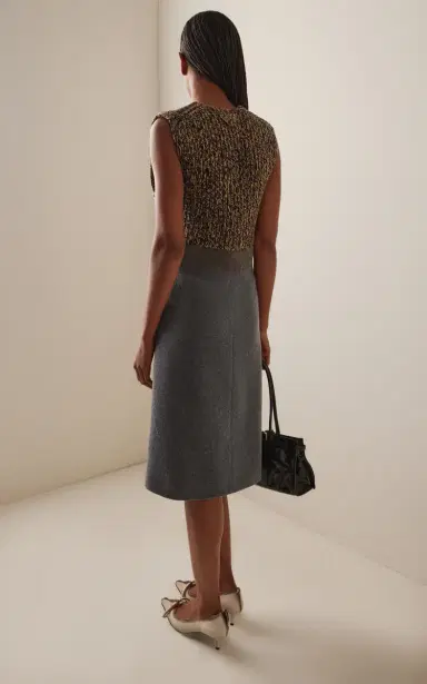 Prada Knit and Wool Midi Dress | Thumbnail 4 Prada Knit and Wool Midi Dress | Thumbnail 4