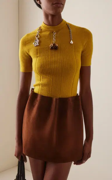 Prada Charm-Detailed Knit Wool Top | Thumbnail 2 Prada Charm-Detailed Knit Wool Top | Thumbnail 2
