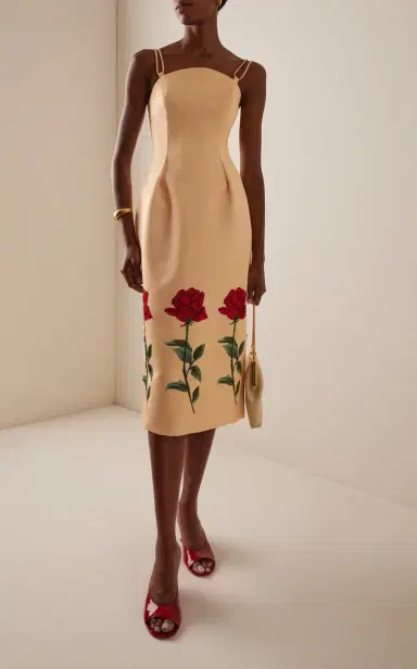 Leo Lin Polina Sequined Rose-Print Crepe Midi Dress | Thumbnail 6 Leo Lin Polina Sequined Rose-Print Crepe Midi Dress | Thumbnail 6