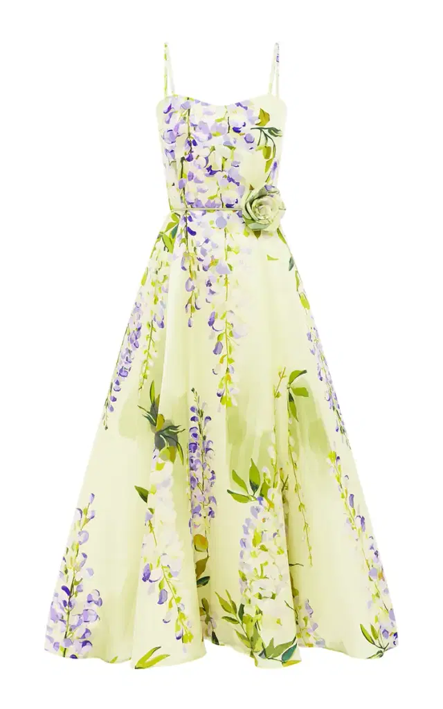 Mariela Embellished Silk-Cotton Midi Dress