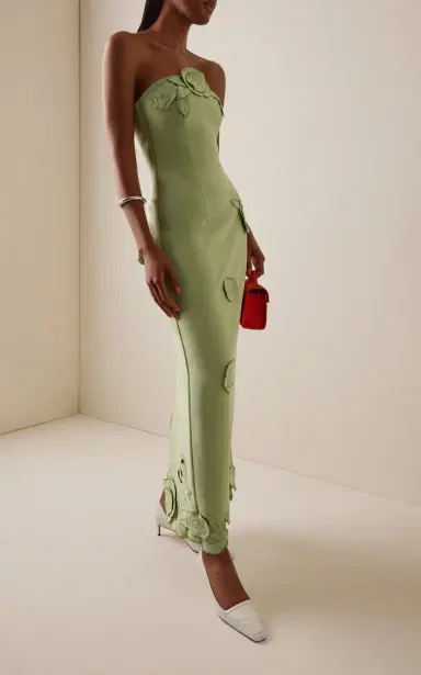 Leo Lin Rayna Floral-Appliquéd Crepe Maxi Dress | Thumbnail 2
