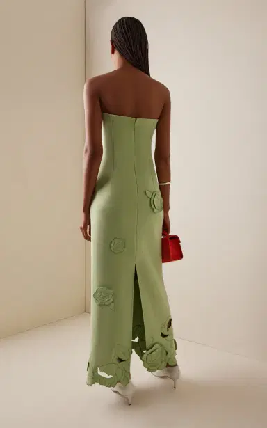 Leo Lin Rayna Floral-Appliquéd Crepe Maxi Dress | Thumbnail 4