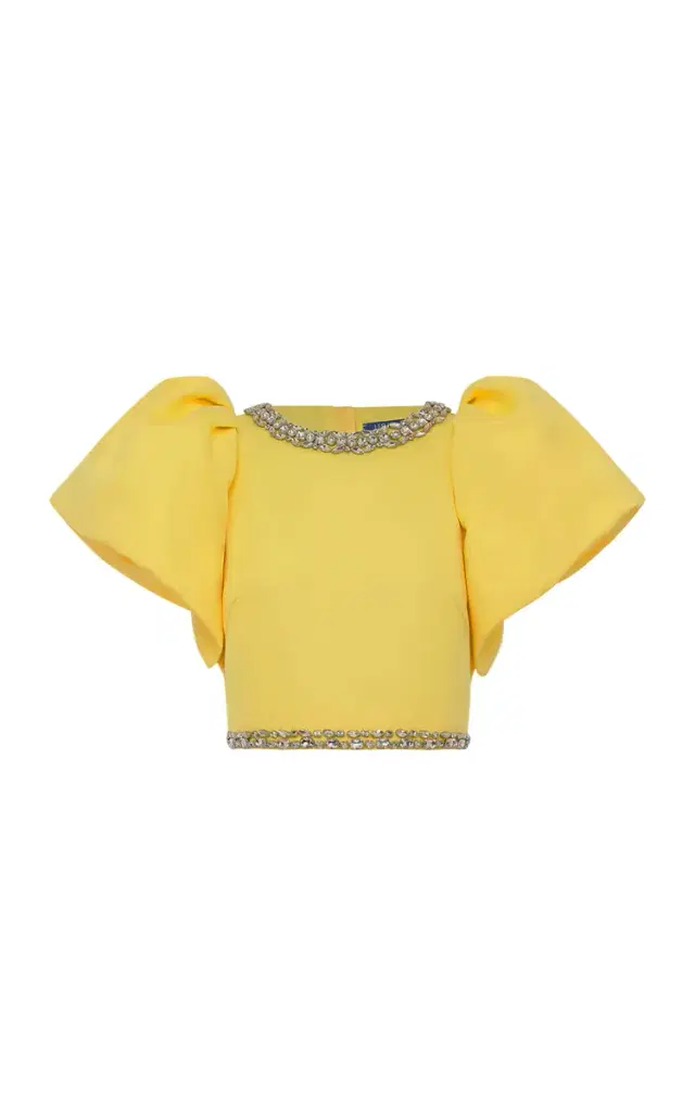 Lucia Embellished Satin Crop Top