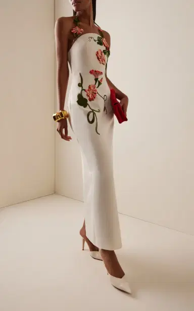 Leo Lin Ava Embroidered Crepe Maxi Dress | Thumbnail 2 Leo Lin Ava Embroidered Crepe Maxi Dress | Thumbnail 2