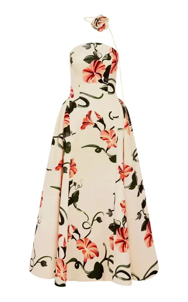 Leo Lin Violet Floral Crepe Maxi Dress