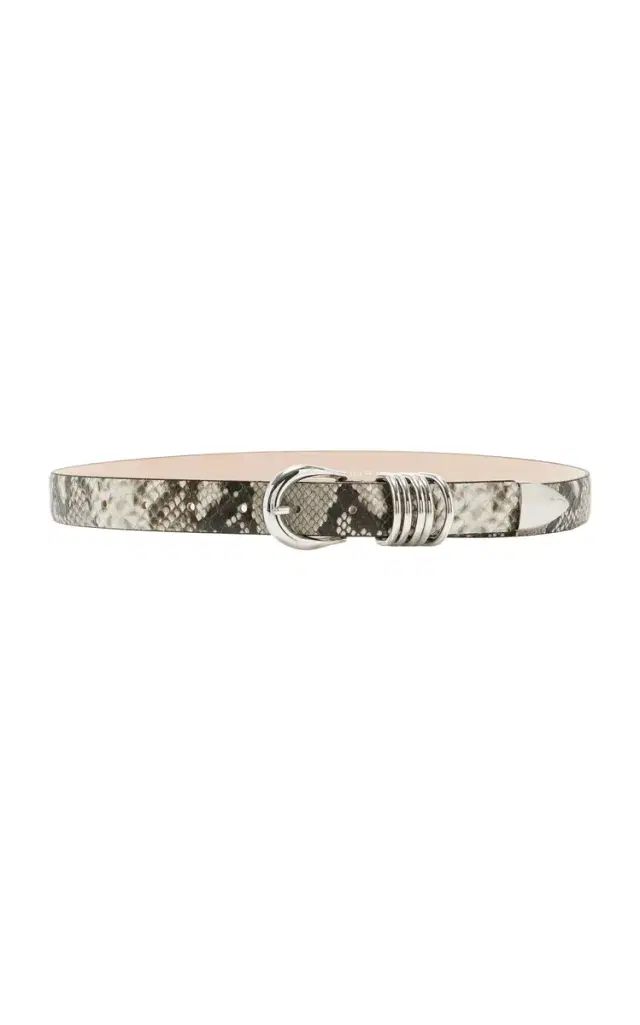 Hollyhock Snake-Effect Leather Belt