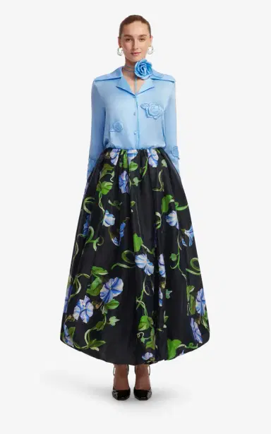 Leo Lin Kristina Appliquéd Silk-Blend Blouse | Thumbnail 3