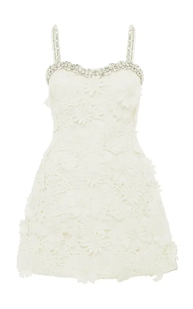 Leo Lin Sophia Embellished Lace Mini Dress