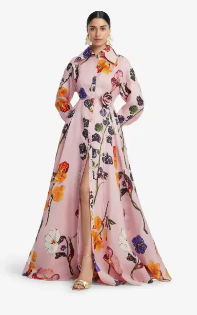 Leo Lin Josephine Floral Silk Gown | Thumbnail 3