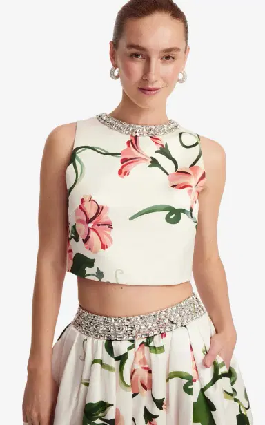 Leo Lin Iris Embellished Printed Top | Thumbnail 12