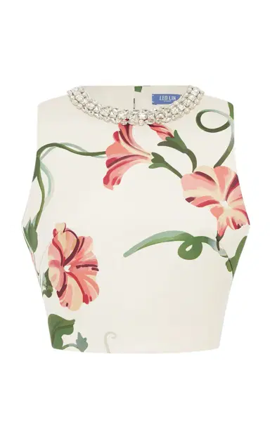 Leo Lin Iris Embellished Printed Top | Thumbnail 14