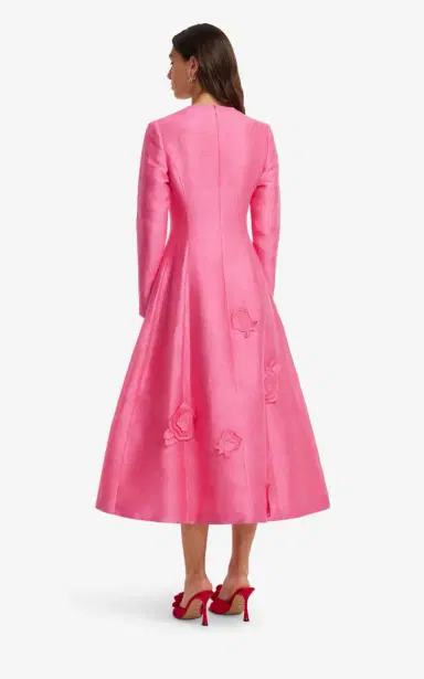 Leo Lin Amira Appliquéd Linen-Blend Midi Dress | Thumbnail 11