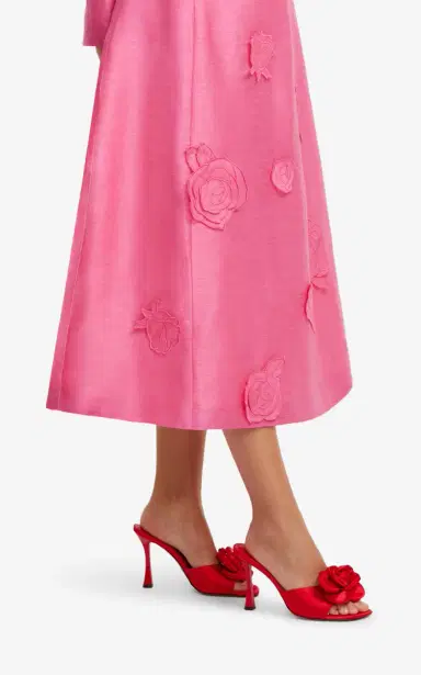 Leo Lin Amira Appliquéd Linen-Blend Midi Dress | Thumbnail 12