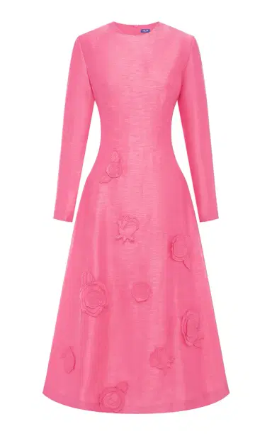 Leo Lin Amira Appliquéd Linen-Blend Midi Dress | Thumbnail 1
