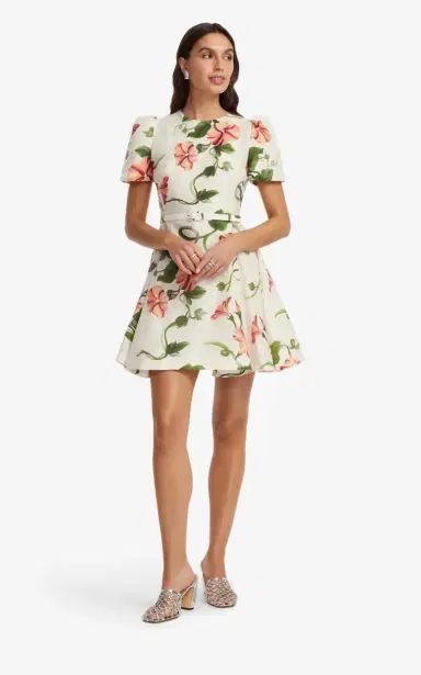 Leo Lin Elyse Printed Linen-Blend Mini Dress | Thumbnail 3