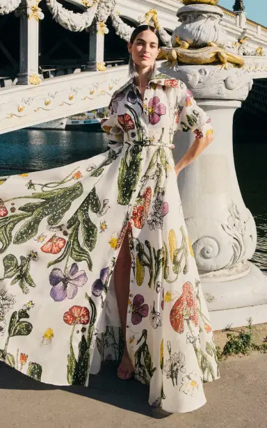 Leo Lin Josephine Silk Gown - Wildflowers | Thumbnail 3