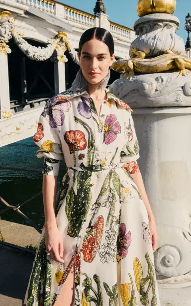 Leo Lin Josephine Silk Gown - Wildflowers | Thumbnail 4