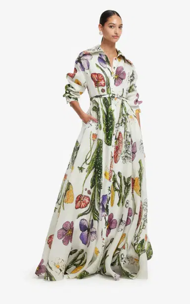 Leo Lin Josephine Silk Gown - Wildflowers | Thumbnail 7