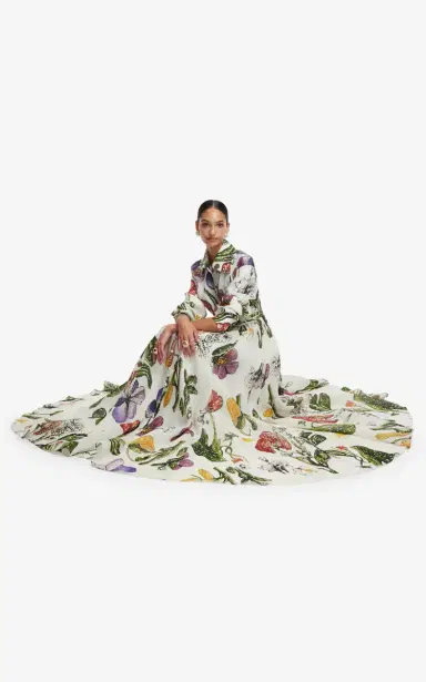 Leo Lin Josephine Silk Gown - Wildflowers | Thumbnail 8