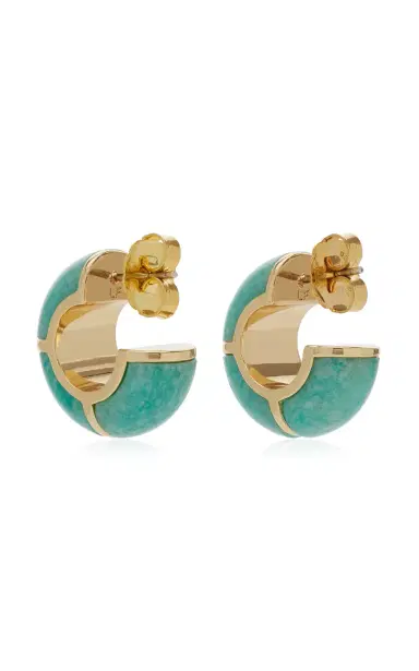 Lizzie Fortunato Zellige Hoops In Amazonite | Thumbnail 3 Lizzie Fortunato Zellige Hoops In Amazonite | Thumbnail 3