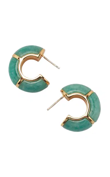 Lizzie Fortunato Zellige Hoops In Amazonite | Thumbnail 4 Lizzie Fortunato Zellige Hoops In Amazonite | Thumbnail 4