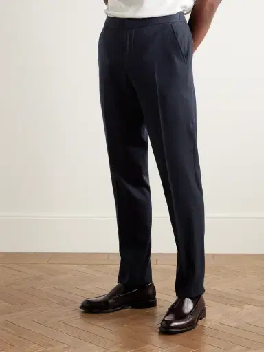 MR P. James Tapered Brushed Super 150s Wool-Twill Drawstring Trousers - Men | Thumbnail 3 MR P. James Tapered Brushed Super 150s Wool-Twill Drawstring Trousers - Men | Thumbnail 3