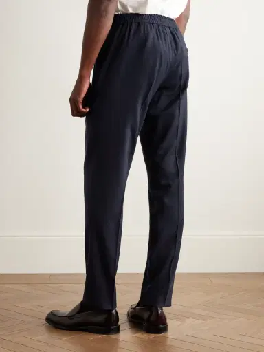 MR P. James Tapered Brushed Super 150s Wool-Twill Drawstring Trousers - Men | Thumbnail 4 MR P. James Tapered Brushed Super 150s Wool-Twill Drawstring Trousers - Men | Thumbnail 4
