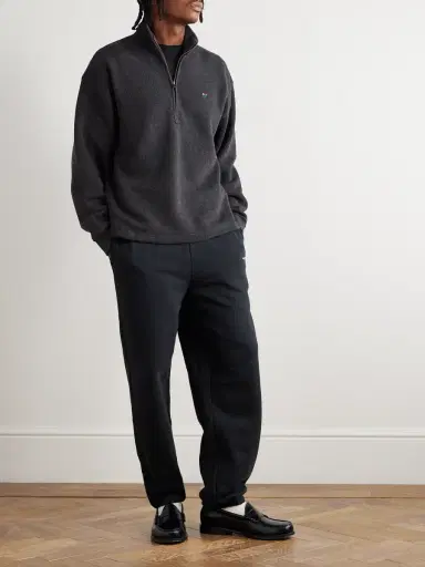 Aimé Leon Dore Embroidered Ribbed Cotton Half-Zip Sweater - Men | Thumbnail 2