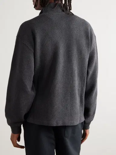 Aimé Leon Dore Embroidered Ribbed Cotton Half-Zip Sweater - Men | Thumbnail 3