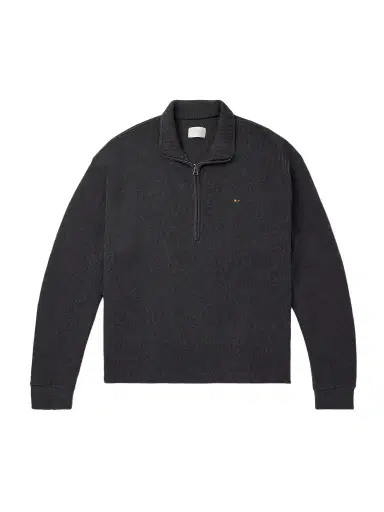 Aimé Leon Dore Embroidered Ribbed Cotton Half-Zip Sweater - Men | Thumbnail 1