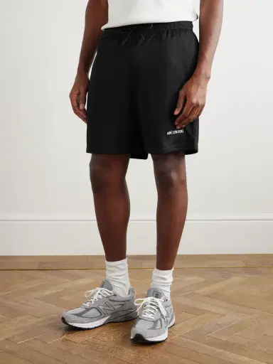 Aimé Leon Dore Straight-Leg Logo-Print Mesh Shorts - Men | Thumbnail 3