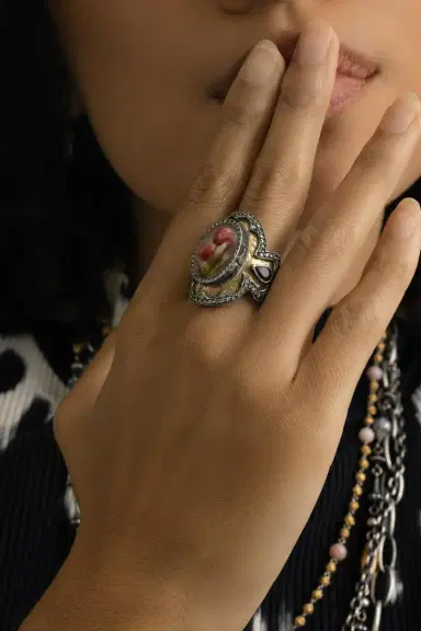 SEVAN BICAKCI Ruby Tulip Shield Ring | Thumbnail 3