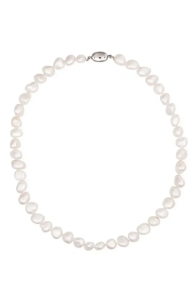 BAGGINS White Pearl Freshwater Baroque Necklace - 16in