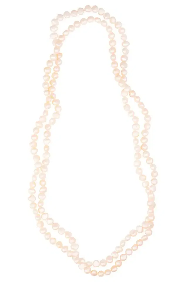 BAGGINS White Pearl Freshwater Baroque Necklace - 72in