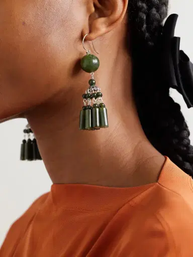 Sophie Buhai Flamenco Silver Jade Earrings | Thumbnail 2 Sophie Buhai Flamenco Silver Jade Earrings | Thumbnail 2