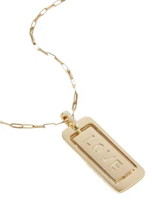 Love You Spinning 18-karat Gold Diamond Necklace